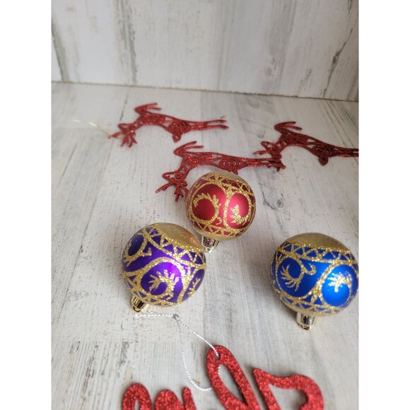 Hope Reindeer‎ unique ball ornament Xmas glitter set gold - Picture 8 of 10